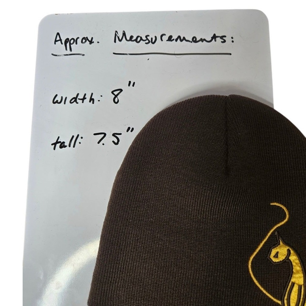 Vintage Y2K Baby Phat Kimora Lee Simmons Embroidered Cat Logo Brown Beanie Hat - Picture 8 of 8